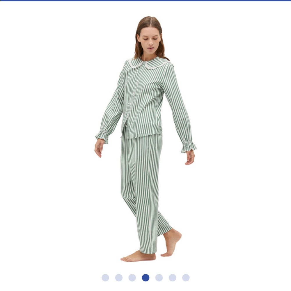 NWT Hill House Cypress Pajama Set Green Stripe L - Picture 4 of 5